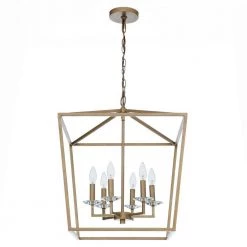 Kennedy Indoor 6-Light Antique Gold Chandelier with Crystal Bobeches by Acclaim Lighting -Acclaim Lighting store antique gold acclaim lighting chandeliers in11130ag 1d 1000