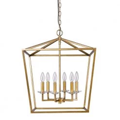 Kennedy Indoor 6-Light Antique Gold Chandelier with Crystal Bobeches by Acclaim Lighting -Acclaim Lighting store antique gold acclaim lighting chandeliers in11130ag 4f 1000
