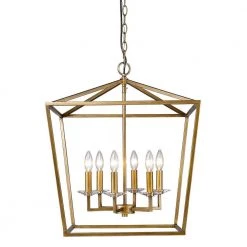 Kennedy Indoor 6-Light Antique Gold Chandelier with Crystal Bobeches by Acclaim Lighting -Acclaim Lighting store antique gold acclaim lighting chandeliers in11130ag c3 1000