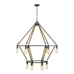 Holden 12-Light Antique Gray Wagon Wheel Chandelier by Acclaim Lighting