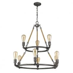Grayson 9-Light Antique Gray Chandelier by Acclaim Lighting