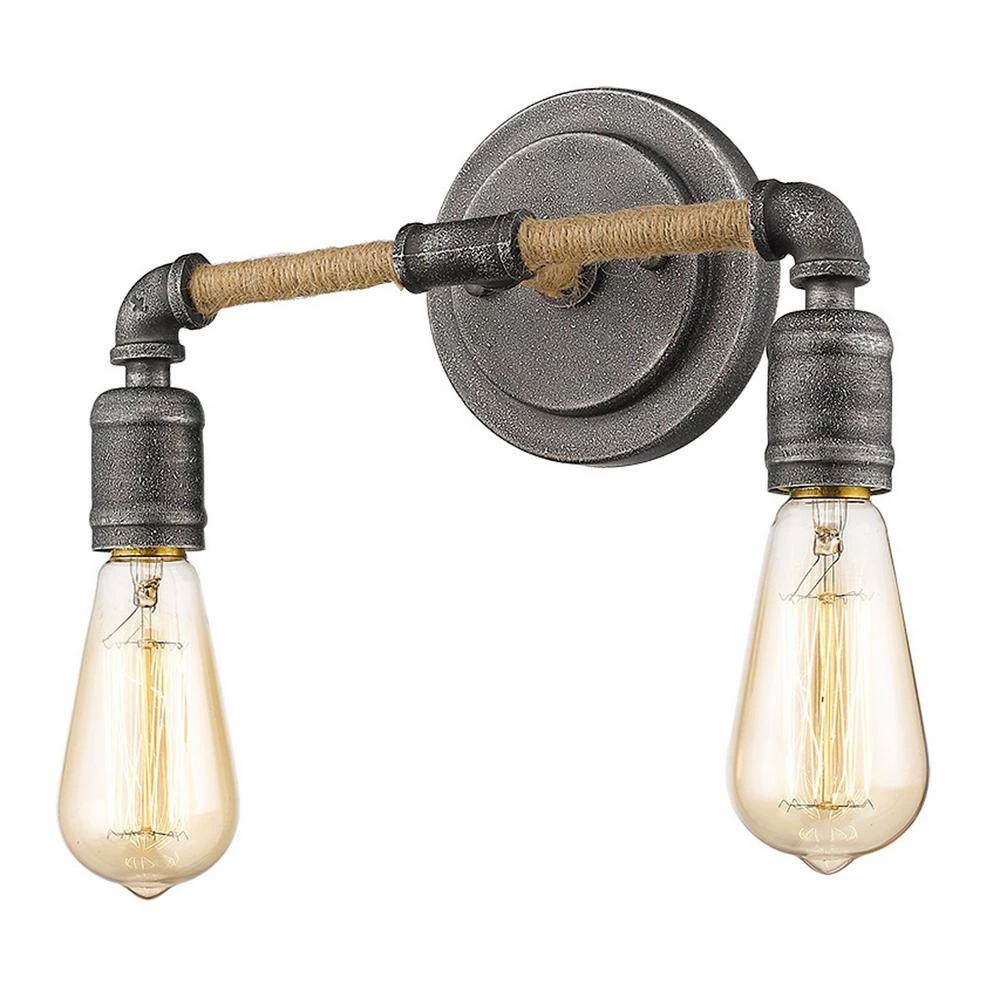 Grayson 12-1/4-in 2-Light Antique Gray Vanity Light by Acclaim Lighting 4 Grayson 12-1/4-in 2-Light Antique Gray Vanity Light by Acclaim Lighting - Image 2