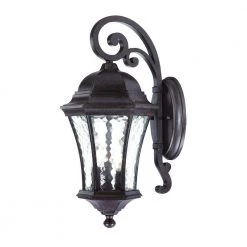 Waverly Collection 3-Light Black Coral Outdoor Wall Lantern Sconce by Acclaim Lighting