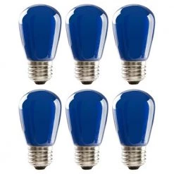 11-Watt Equivalent 1.4-Watt S14 Dimmable LED Sign Light Bulb Blue IP65 Wet Location (25-Pack) 80518 by HALCO LIGHTING TECHNOLOGIES -Acclaim Lighting store blue halco lighting technologies colored light bulbs s14blu1c led 80518 4f 1000
