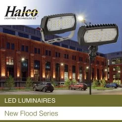 28-Wattt Line Voltage Bronze Outdoor Integrated LED Landscape Flood Light 120-277-Volt Yoke Mount Cool White 4000K 99666 by HALCO LIGHTING TECHNOLOGIES -Acclaim Lighting store bronze halco lighting technologies landscape flood lights fl2 cl28bz40 yk 99666 44 1000