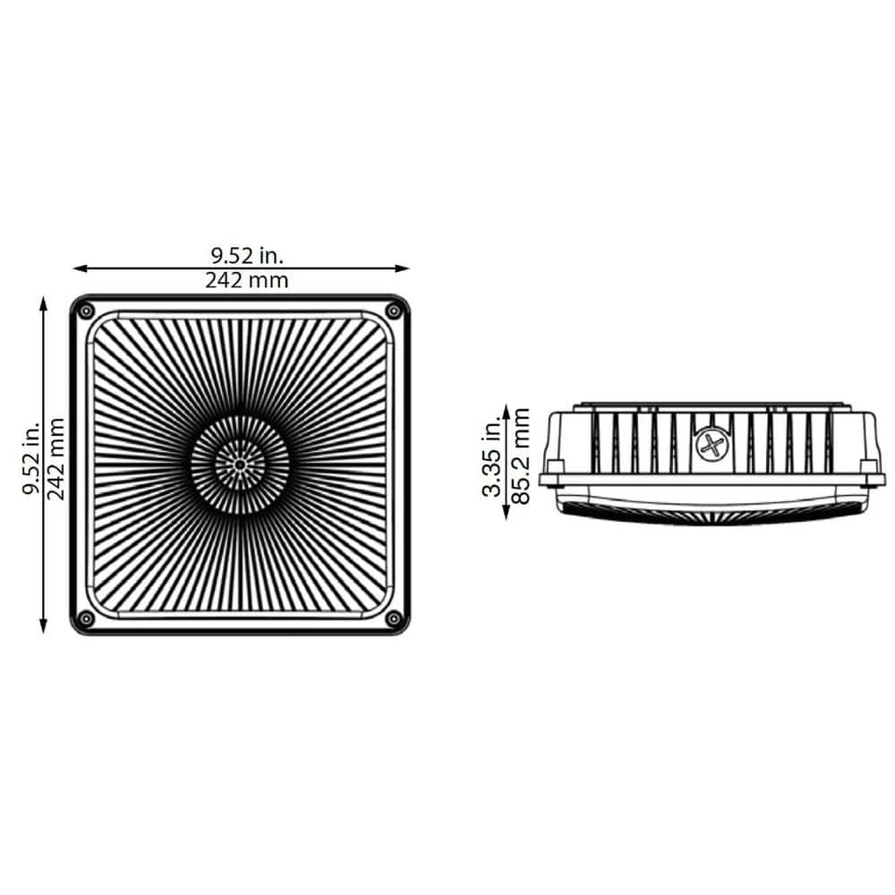 175-Watt Equivalent Integrated LED Bronze Water Resistant IP65 Canopy Light by HALCO LIGHTING TECHNOLOGIES 4 175-Watt Equivalent Integrated LED Bronze Water Resistant IP65 Canopy Light by HALCO LIGHTING TECHNOLOGIES - Image 2