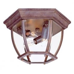 Flushmount Collection Ceiling-Mount 3-Light Burled Walnut Outdoor Light Fixture by Acclaim Lighting