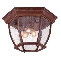 Flushmount Collection Ceiling-Mount 3-Light Burled Walnut Outdoor Light Fixture by Acclaim Lighting