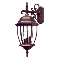 Wexford Collection 3-Light Burled Walnut Outdoor Wall Lantern Sconce by Acclaim Lighting