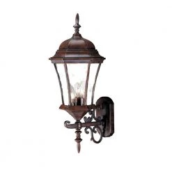 Brynmawr Collection 3-Light Burled Walnut Outdoor Wall Lantern Sconce by Acclaim Lighting