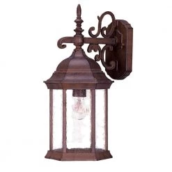 Madison Collection 1-Light Burled Walnut Outdoor Wall Lantern Sconce by Acclaim Lighting