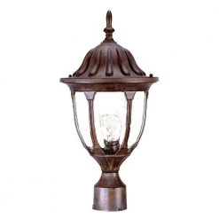 Suffolk 1-Light Burled Walnut Outdoor Post-Mount Fixture by Acclaim Lighting