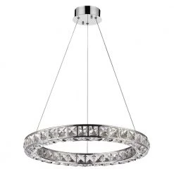 Noemi 125-Watt Equivalence Chrome Integrated LED Crystal Ring Chandelier by Acclaim Lighting