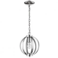 Nevaeh 1-Light Chrome Globe Pendant with Crystal Accents by Acclaim Lighting