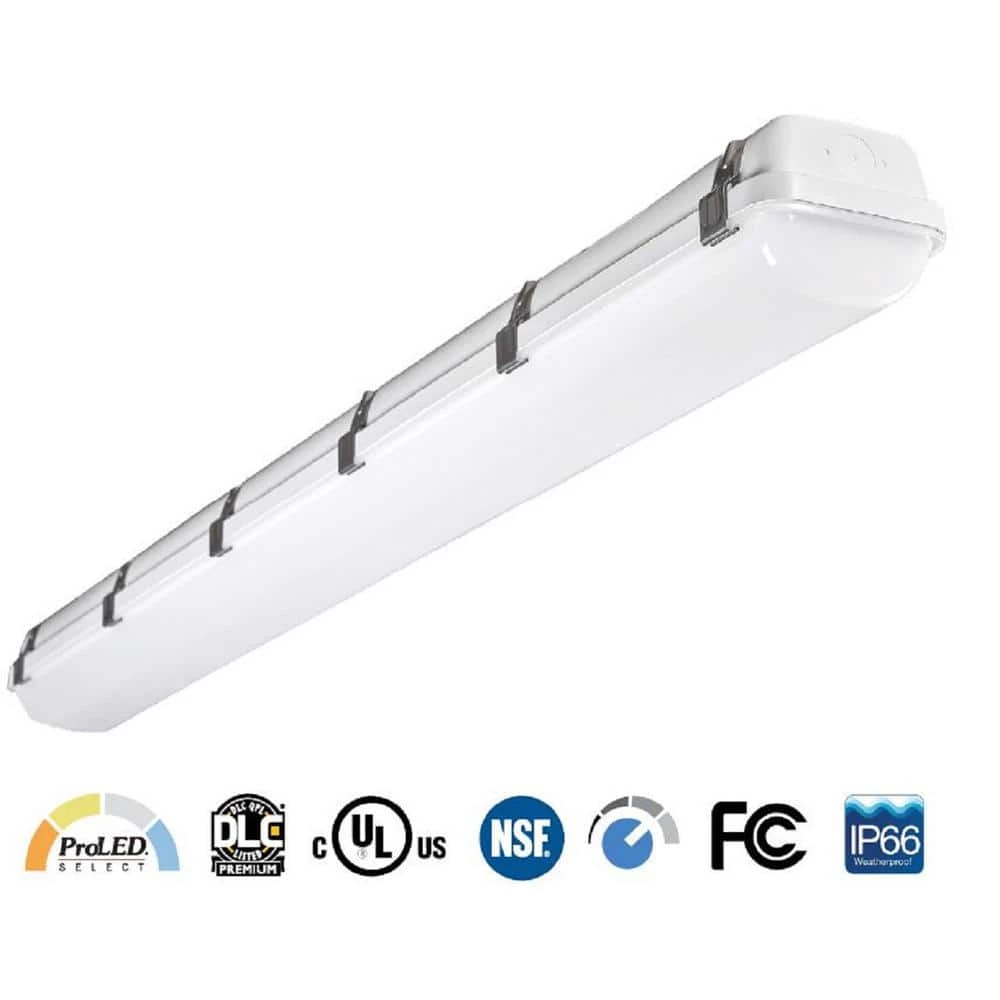 2 ft. 34-Watt Equivalent Integrated LED Gray Strip Light Fixture Selectable CCT 3500/4000/5000K Vapor Tight by HALCO LIGHTING TECHNOLOGIES 4 2 ft. 34-Watt Equivalent Integrated LED Gray Strip Light Fixture Selectable CCT 3500/4000/5000K Vapor Tight by HALCO LIGHTING TECHNOLOGIES - Image 2