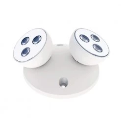 White Dual Remote Indoor Head for Evade Emergency Unit by HALCO LIGHTING TECHNOLOGIES