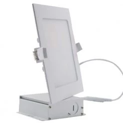 6 in. Selectable CCT Ultra-Slim Canless Integrated LED Recessed Light Trim for Shallow Ceiling Square Wet Location by HALCO LIGHTING TECHNOLOGIES