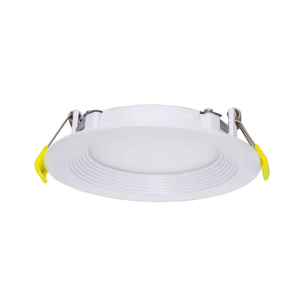 4 in. Selectable CCT Ultra-Slim Direct Fit Canless Integrated LED Recessed Light Trim for Shallow Ceiling Round Wet Loc by HALCO LIGHTING TECHNOLOGIES 3 4 in. Selectable CCT Ultra-Slim Direct Fit Canless Integrated LED Recessed Light Trim for Shallow Ceiling Round Wet Loc by HALCO LIGHTING TECHNOLOGIES