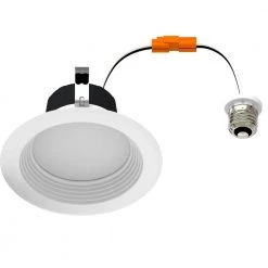 4 in. 8-Watt Selectable CCT Integrated LED Recessed Light Deep Baffle Downlight Trim Wet Loc CEC Compliant Dim by HALCO LIGHTING TECHNOLOGIES