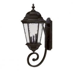 Telfair Collection 3-Light Marbleized Mahogany Outdoor Wall Lantern Sconce by Acclaim Lighting