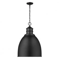 Colby 1-Light Matte Black Pendant With White Interior Metal Shade by Acclaim Lighting -Acclaim Lighting store matte black acclaim lighting chandeliers in11171bk 4f 1000