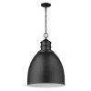 Colby 1-Light Matte Black Pendant With White Interior Metal Shade by Acclaim Lighting -Acclaim Lighting store matte black acclaim lighting chandeliers in11171bk 64 1000