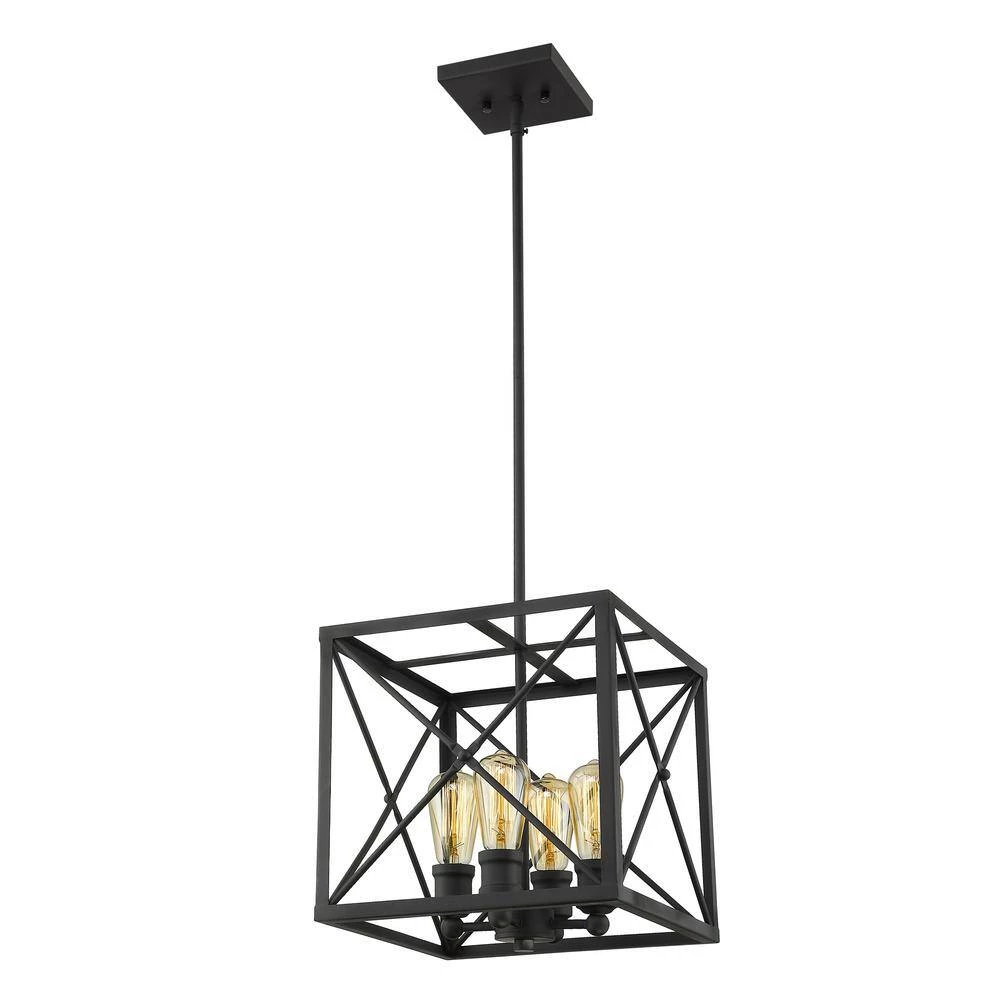 Brooklyn 4-Light Matte Black Pendant With Metal Framework Shade by Acclaim Lighting 5 Brooklyn 4-Light Matte Black Pendant With Metal Framework Shade by Acclaim Lighting - Image 3