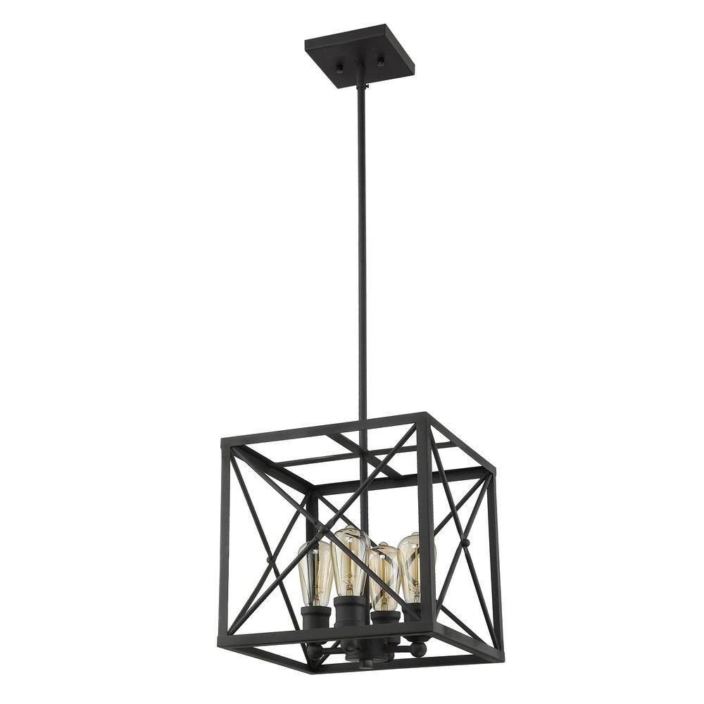 Brooklyn 4-Light Matte Black Pendant With Metal Framework Shade by Acclaim Lighting 4 Brooklyn 4-Light Matte Black Pendant With Metal Framework Shade by Acclaim Lighting - Image 2