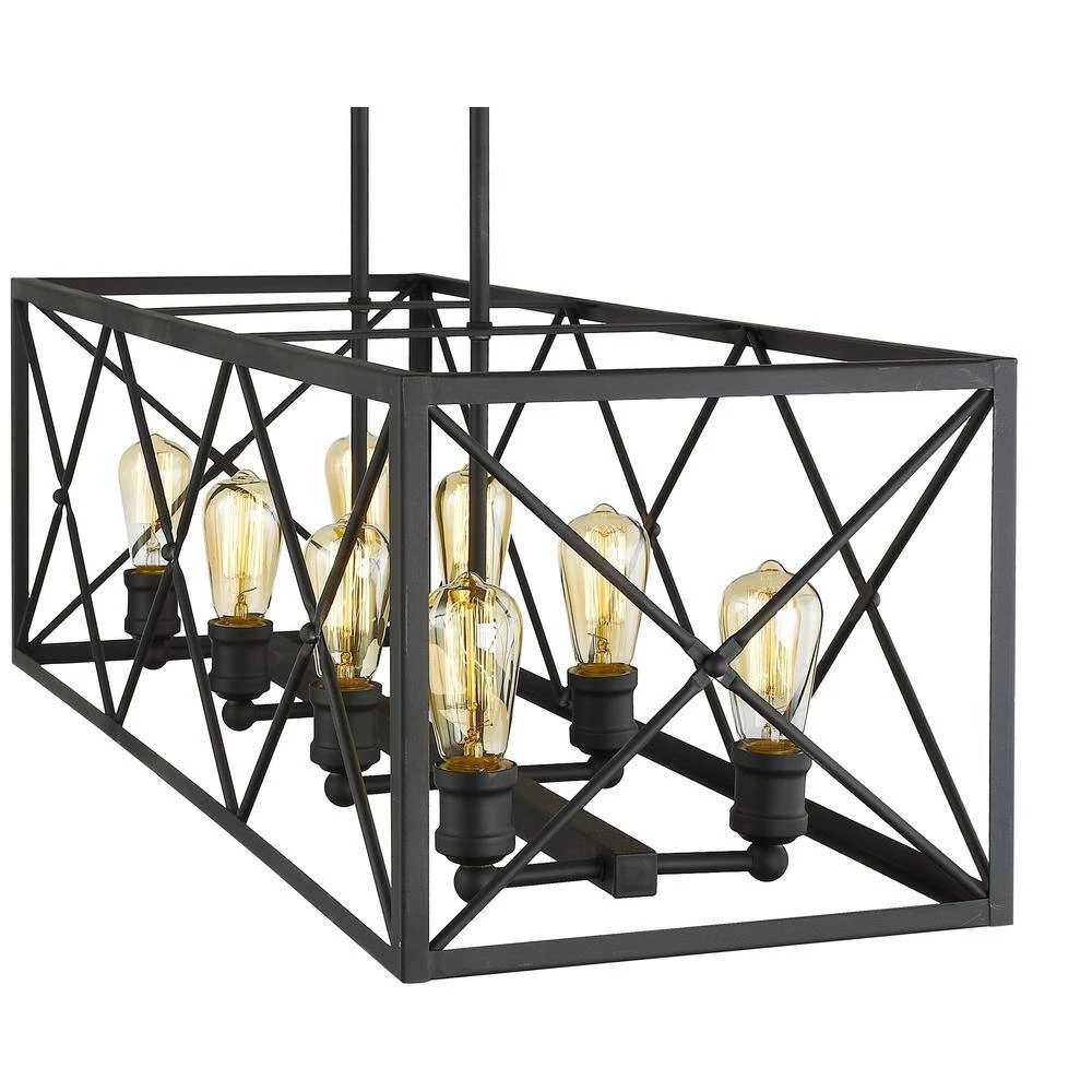 Brooklyn 8-Light Matte Black Island Pendant With Metal Framework Shade by Acclaim Lighting 6 Brooklyn 8-Light Matte Black Island Pendant With Metal Framework Shade by Acclaim Lighting - Image 4