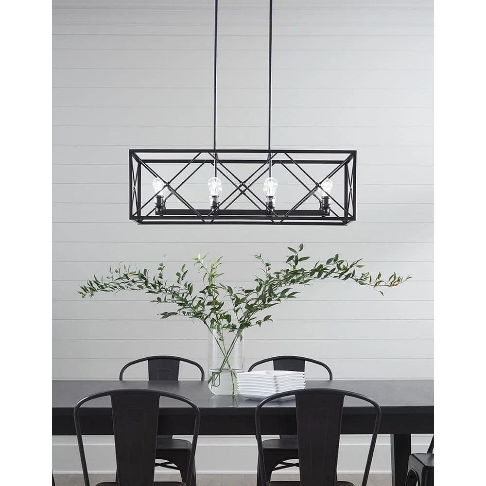 Brooklyn 8-Light Matte Black Island Pendant With Metal Framework Shade by Acclaim Lighting 10 Brooklyn 8-Light Matte Black Island Pendant With Metal Framework Shade by Acclaim Lighting - Image 8