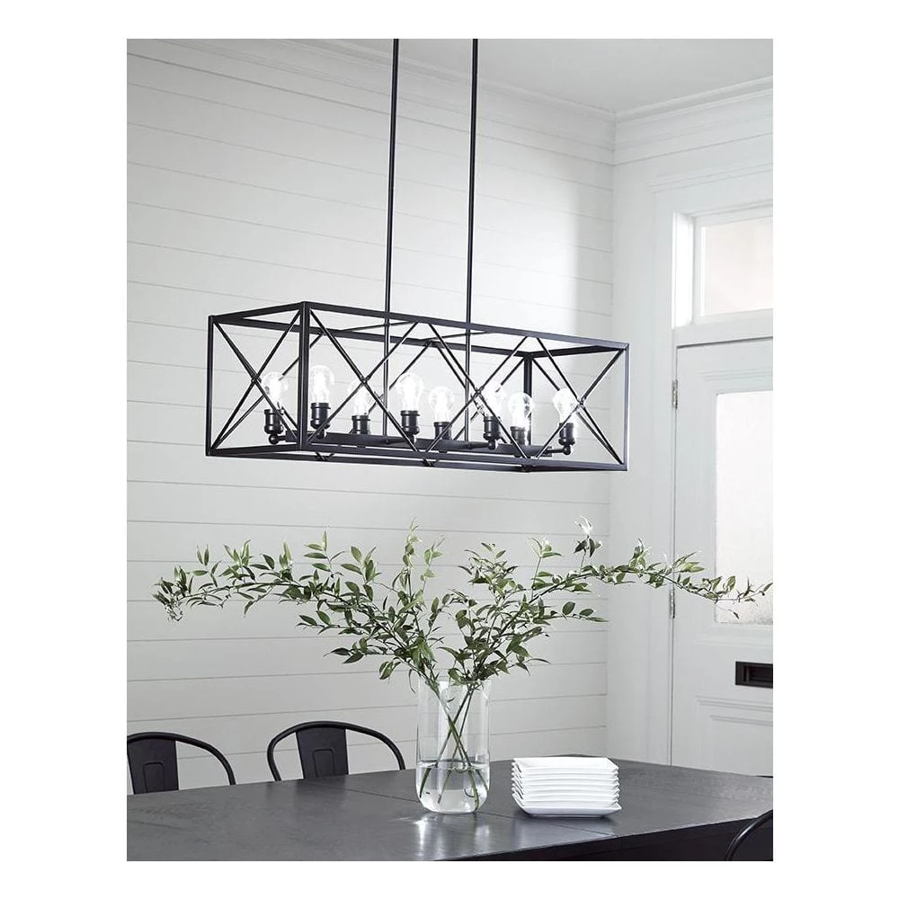 Brooklyn 8-Light Matte Black Island Pendant With Metal Framework Shade by Acclaim Lighting 7 Brooklyn 8-Light Matte Black Island Pendant With Metal Framework Shade by Acclaim Lighting - Image 5