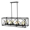 Brooklyn 8-Light Matte Black Island Pendant With Metal Framework Shade by Acclaim Lighting -Acclaim Lighting store matte black acclaim lighting chandeliers in21123bk 64 1000