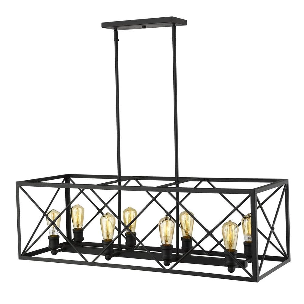 Brooklyn 8-Light Matte Black Island Pendant With Metal Framework Shade by Acclaim Lighting 3 Brooklyn 8-Light Matte Black Island Pendant With Metal Framework Shade by Acclaim Lighting