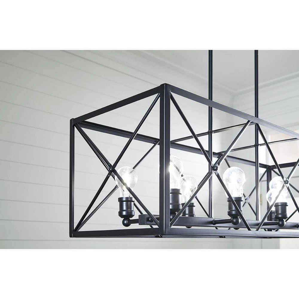 Brooklyn 8-Light Matte Black Island Pendant With Metal Framework Shade by Acclaim Lighting 9 Brooklyn 8-Light Matte Black Island Pendant With Metal Framework Shade by Acclaim Lighting - Image 7