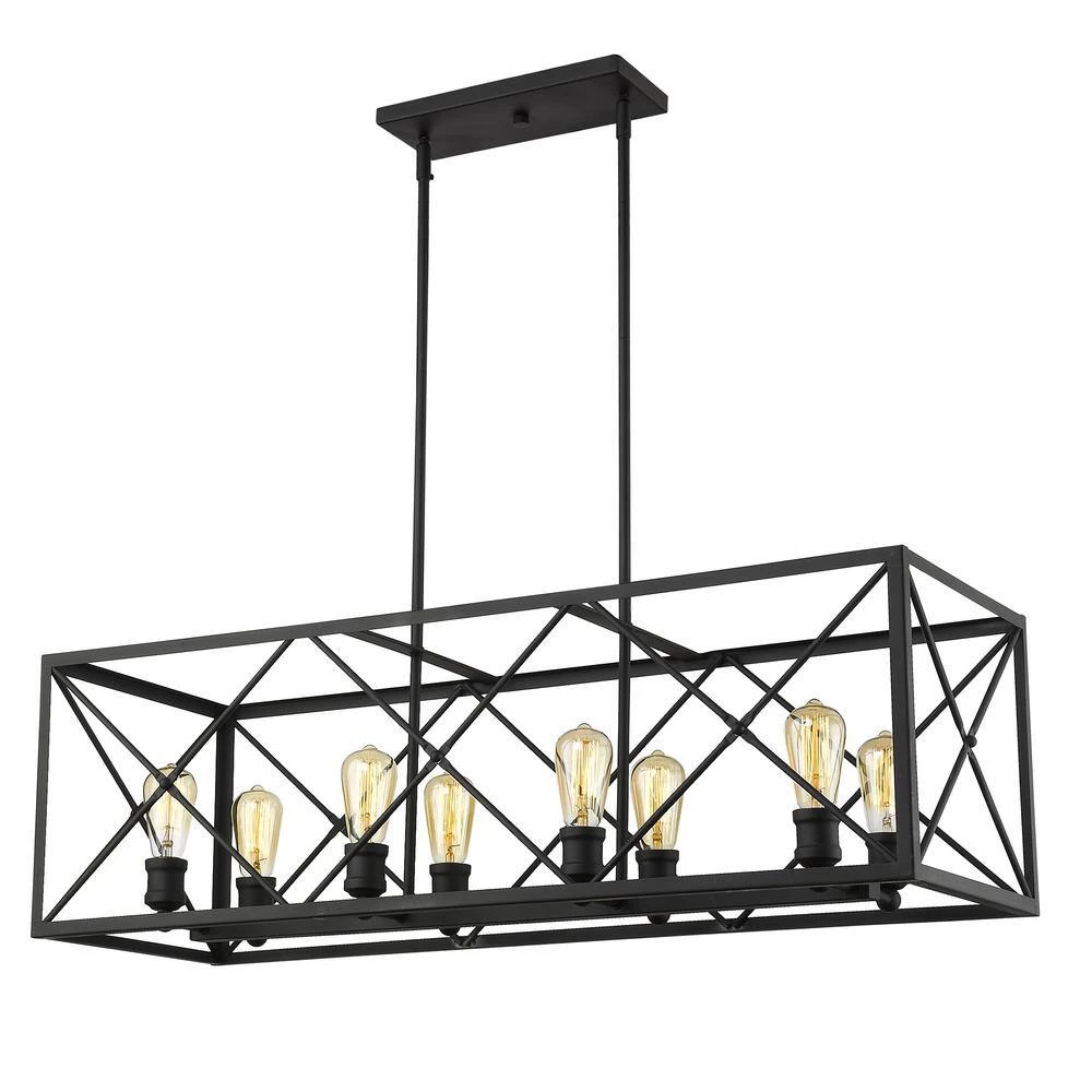 Brooklyn 8-Light Matte Black Island Pendant With Metal Framework Shade by Acclaim Lighting 4 Brooklyn 8-Light Matte Black Island Pendant With Metal Framework Shade by Acclaim Lighting - Image 2