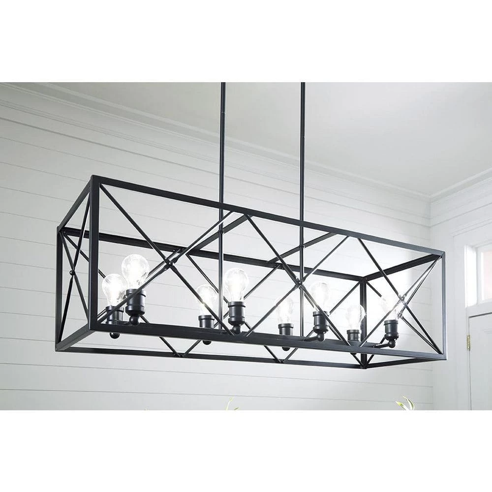 Brooklyn 8-Light Matte Black Island Pendant With Metal Framework Shade by Acclaim Lighting 8 Brooklyn 8-Light Matte Black Island Pendant With Metal Framework Shade by Acclaim Lighting - Image 6