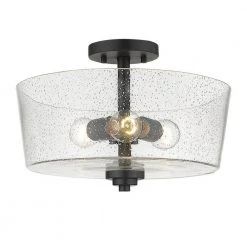 Rowe 15 in. 3-Light Matte Black Semi-Flush Mount by Acclaim Lighting