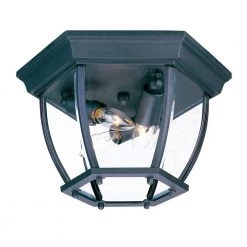 Flushmount Collection Ceiling-Mount 3-Light Matte Black Outdoor Light Fixture by Acclaim Lighting