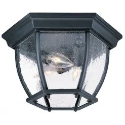 Flushmount Collection Ceiling-Mount 3-Light Matte Black Outdoor Light Fixture by Acclaim Lighting