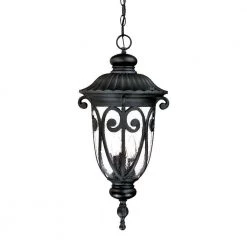 Naples Collection 3-Light Matte Black Outdoor Hanging Lantern Light Fixture by Acclaim Lighting
