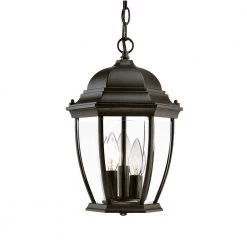Wexford Collection Hanging Lantern 3-Light Outdoor Matte Black Light Fixture by Acclaim Lighting