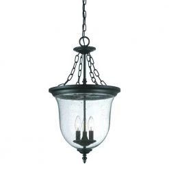 Belle Collection 3-Light Matte Black Outdoor Hanging Lantern Light Fixture by Acclaim Lighting