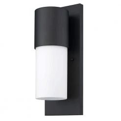 Cooper 1-Light Matte Black Outdoor Wall Lantern Sconce With Frosted Glass by Acclaim Lighting