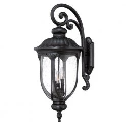 Laurens Collection 3-Light Matte Black Outdoor Wall Lantern Sconce by Acclaim Lighting