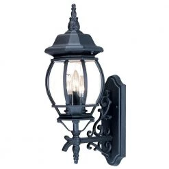 Chateau Collection 3-Light Matte Black Outdoor Wall Lantern Sconce by Acclaim Lighting