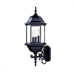 Madison Collection 3-Light Matte Black Outdoor Wall Lantern Sconce by Acclaim Lighting
