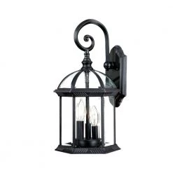 Dover Collection 3-Light Matte Black Outdoor Wall Lantern Sconce by Acclaim Lighting