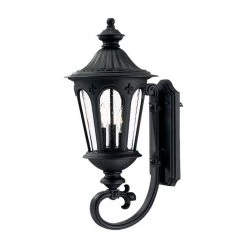Marietta Collection 3-Light Matte Black Outdoor Wall Lantern Sconce by Acclaim Lighting