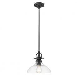 Virginia 1-Light Indoor Matte Black Mini-Pendant with Glass Shade by Acclaim Lighting -Acclaim Lighting store matte black acclaim lighting pendant lights in21147bk 1f 1000