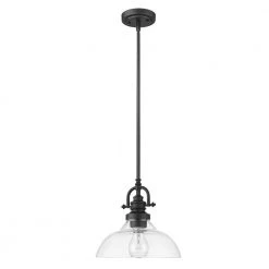Virginia 1-Light Indoor Matte Black Mini-Pendant with Glass Shade by Acclaim Lighting -Acclaim Lighting store matte black acclaim lighting pendant lights in21147bk 4f 1000